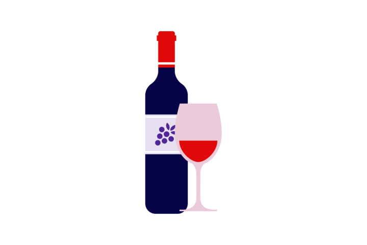 Image of a wine bottle and wine glass